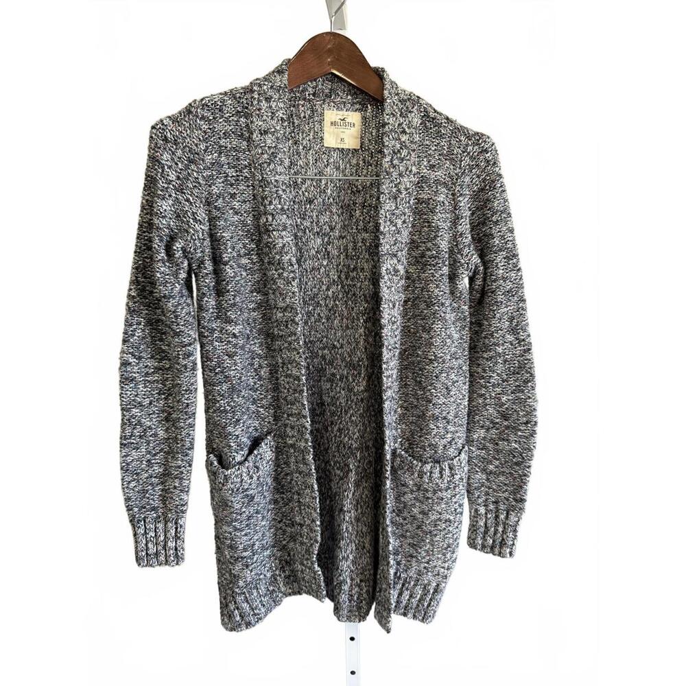 Hollister Women's Gray Open Front Knit Cardigan Sweater XS
